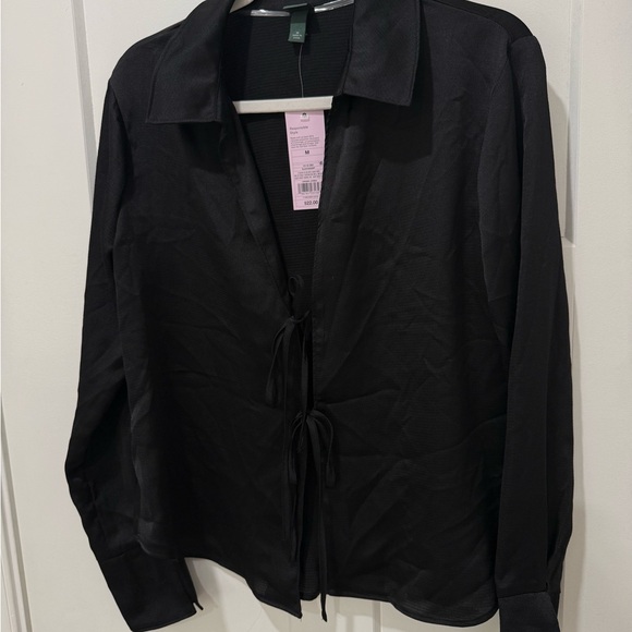 Target Tops - Target Black Tie-Front Women's Blouse